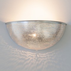 WALL LAMP HALF BALL SILVER PLATED - WALL LAMPS